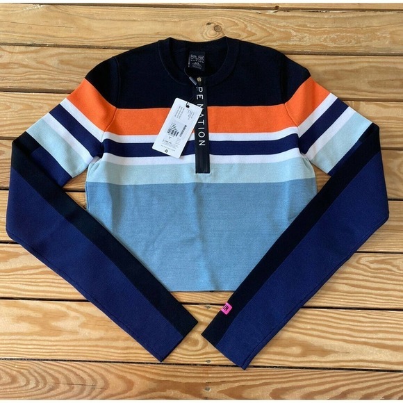 NWT P.E Nation High Dive Long Sleeve Knit Top Large Women’s Colorblocked $160 - Picture 1 of 9